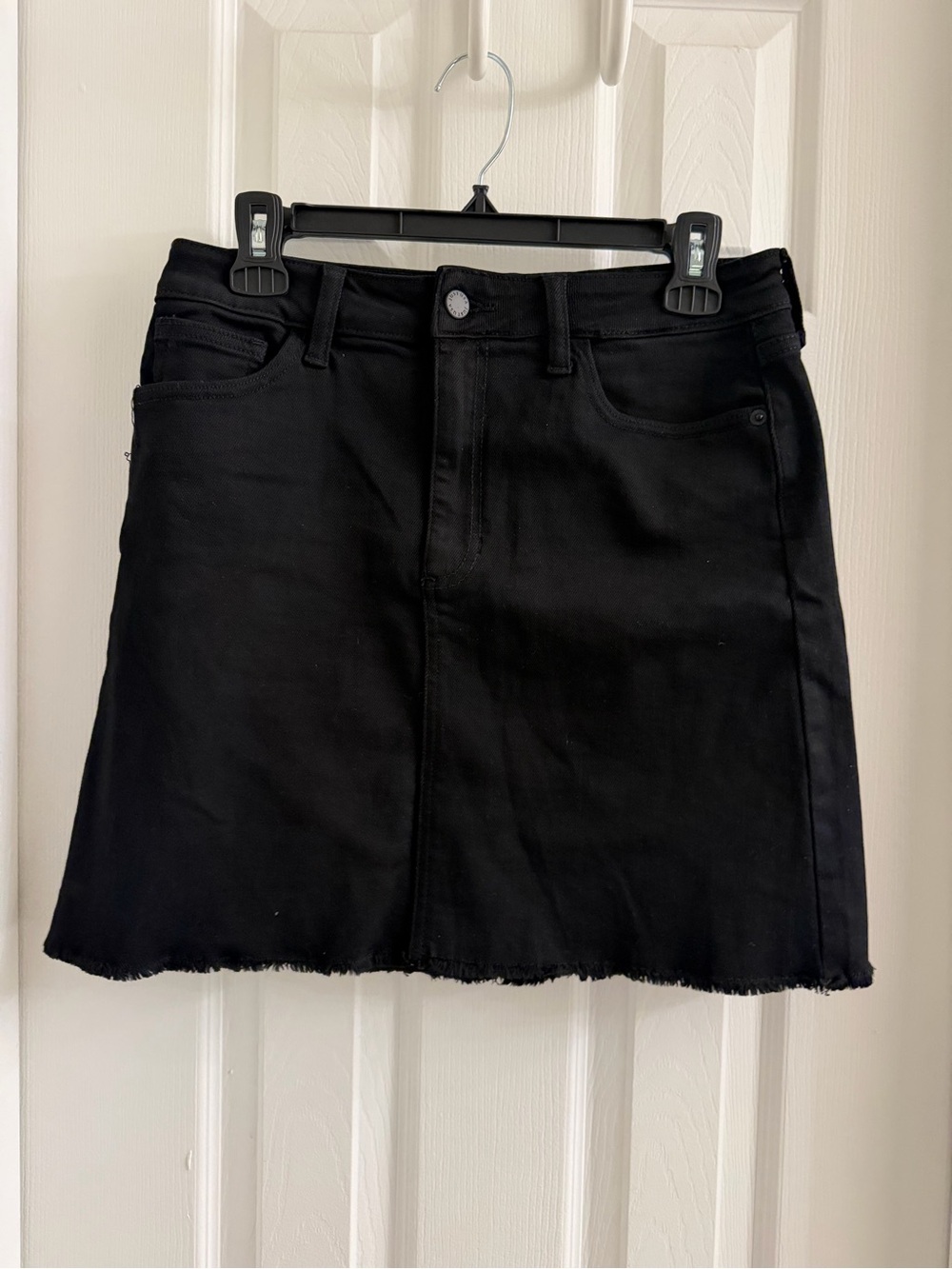 Classic Black Denim Skirt - Women's A-Line